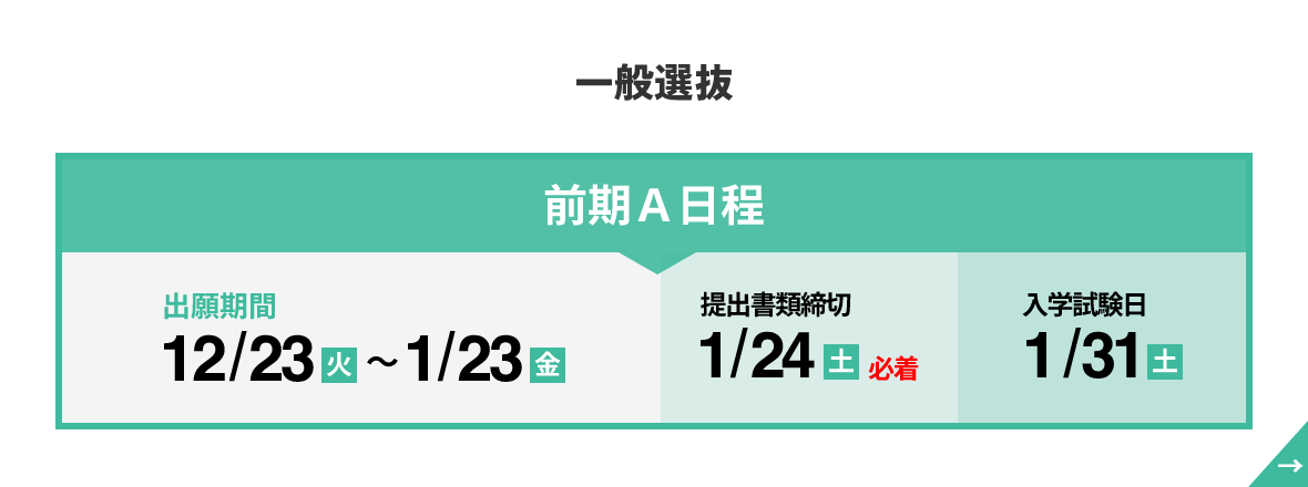 一般選抜 前期A日程