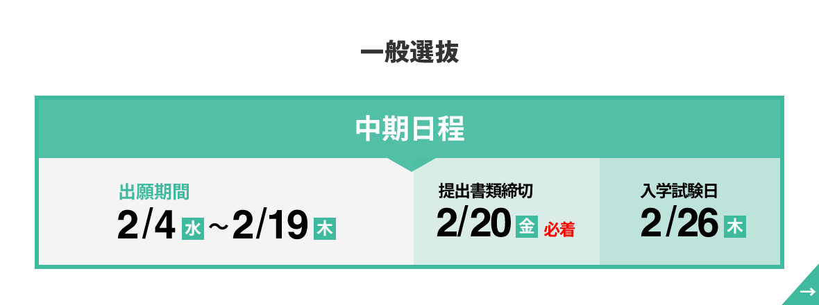 一般選抜 中期日程